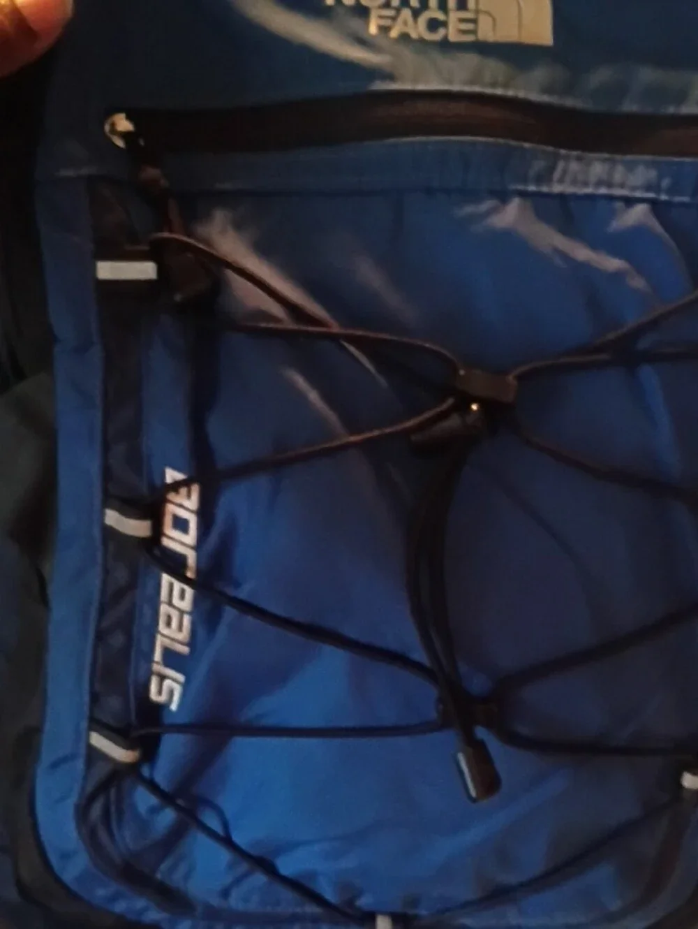 The North Face Unisex Blue Daypack with Bungee Front